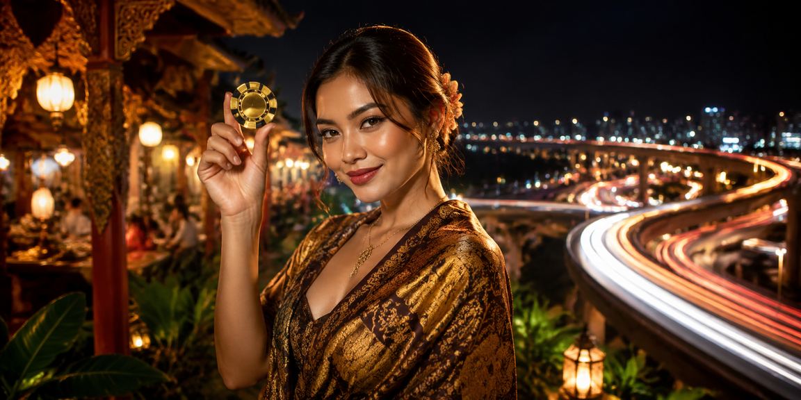 Model Indonesia menampilkan layar ponsel berisi program rebate dan bonus hadiah digital